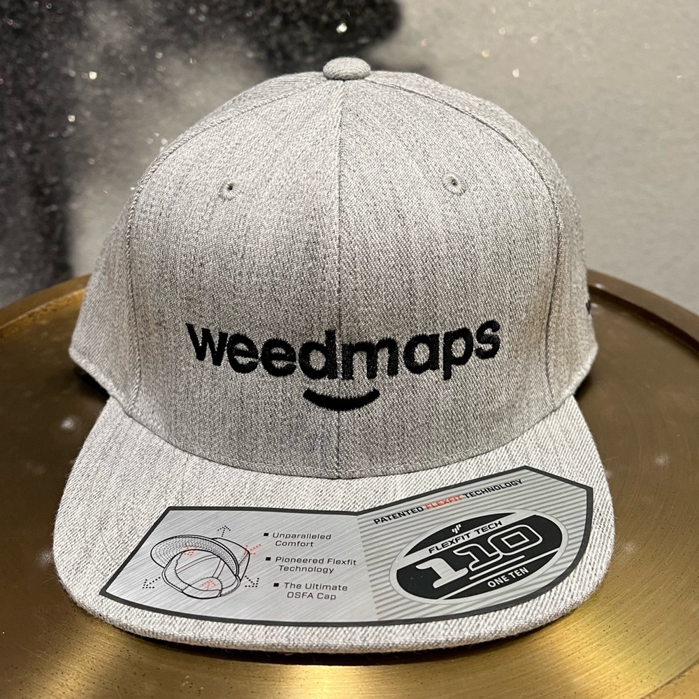 Grey Weedmap Snapback Hat Cap ~ Unisex